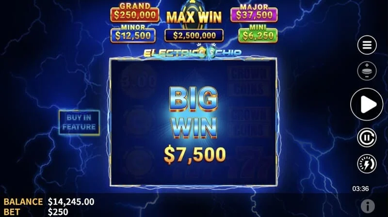 Electric Chip - colectarea finală a Electric Coins de către colector cu Jackpot fix